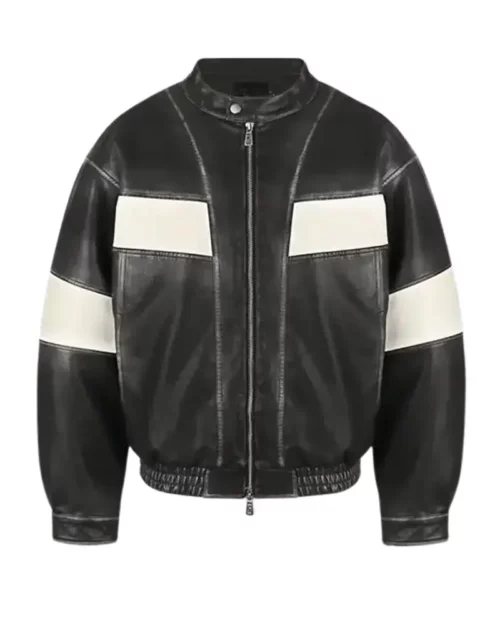 Oversize Vegan Leather Racing Jacket