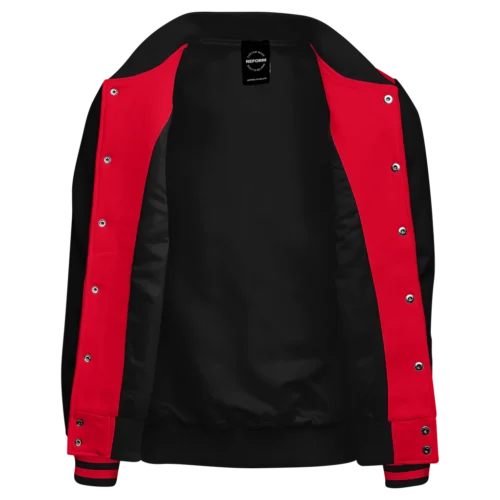Red and Black Casual Varsity Jacket