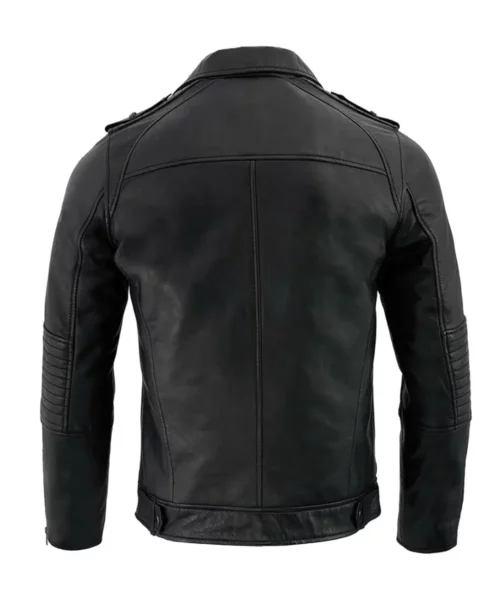 SFM1810 Men's Anthracite Patch Pocket Lambskin Leather Jacket