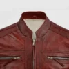 Waxed Leather Burgundy Jacket Mens