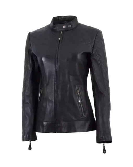 Women Cafe Racer Leather Jacket