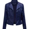 Women Fitted Moto Leather Jacket
