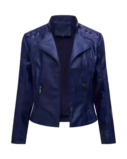 Women Fitted Moto Leather Jacket