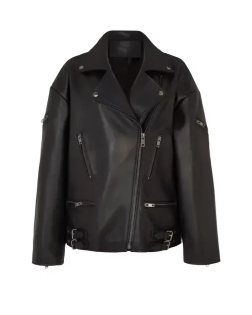 Women’s Oversized Leather Biker Jacket