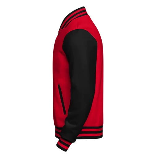 casual Red and Black Varsity Jacket