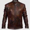 vintage Men leather waxed jacket