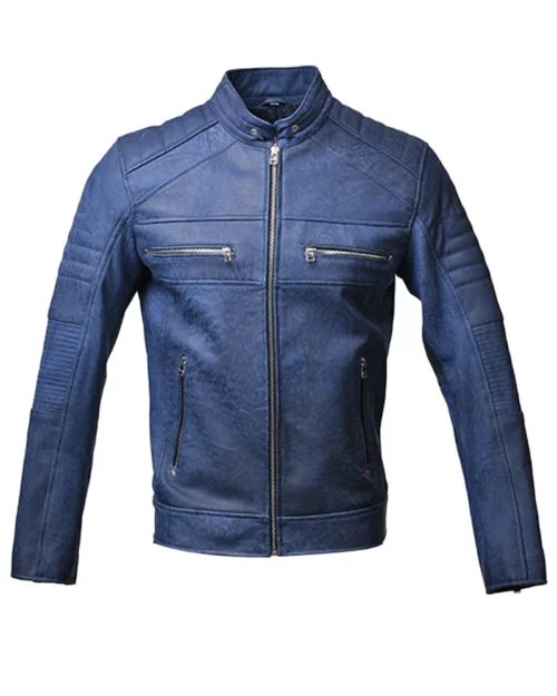 Men’s Elite Vintage Café Racer Motorcycle Distressed Leather Jacket