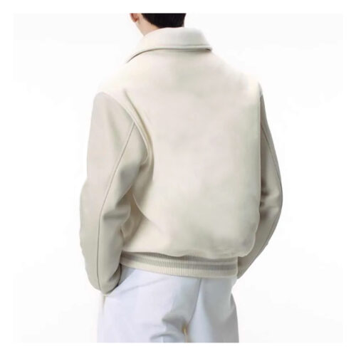 White Varsity Leather Jacket