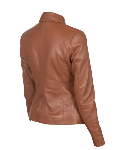 Colette Women Brown Leather Jacket