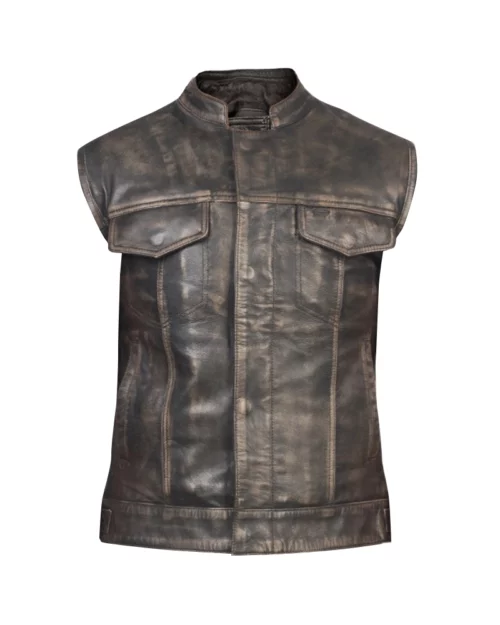 Distressed Brown Vest