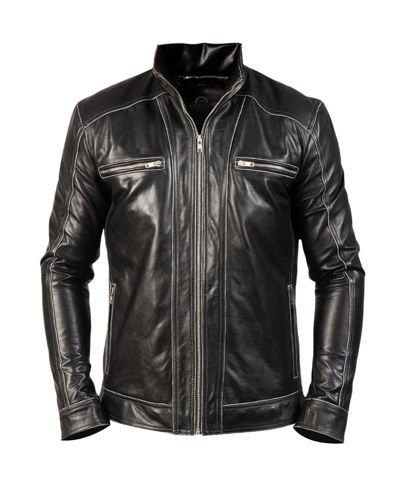 Hudson leather biker jacket hotsell