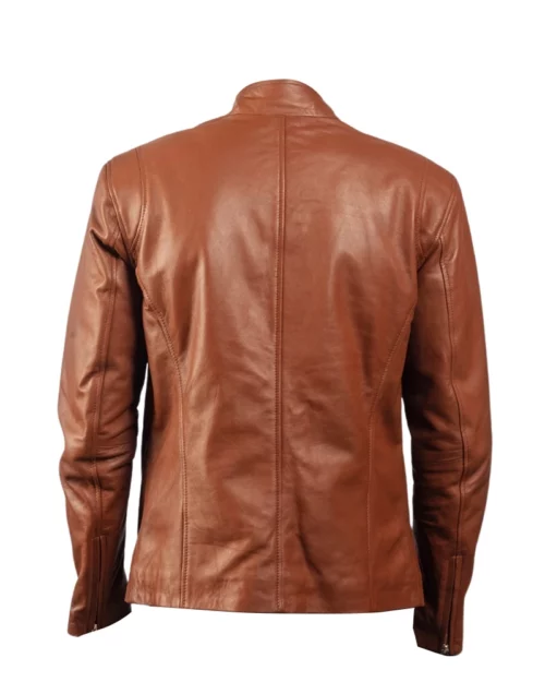 Ionic Men Brown Leather Jacket