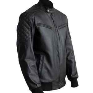 Men Casual Black Leather Jacket