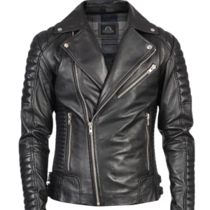 Men Cross Brando Leather Jacket