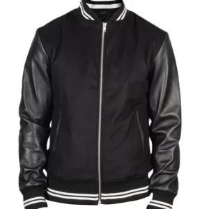 Men Harrison Black Varsity Jacket