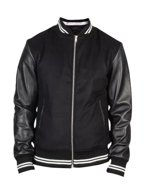 Men Harrison Black Varsity Jacket