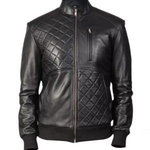 Men Moda Black Leather Jacket