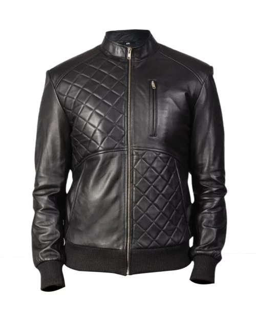 Men Moda Black Leather Jacket