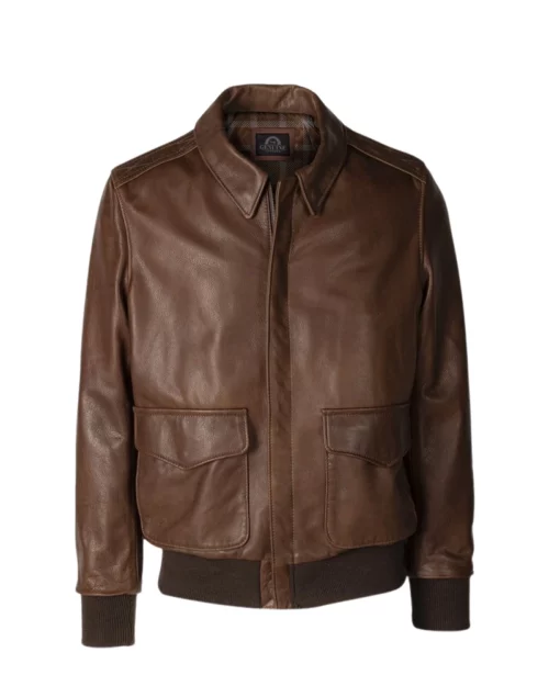 Men Motorcycle Distressed Brown Jacket