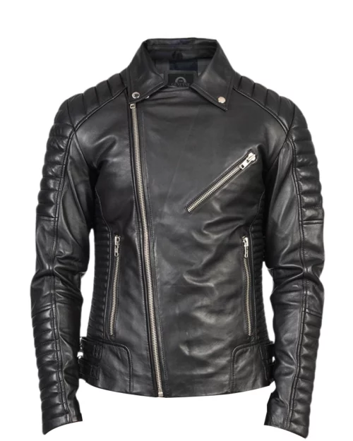 Men Premium Cross Brando Leather Jacket