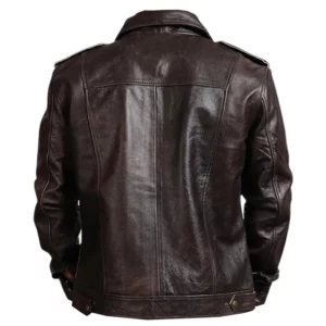 Men Vintage Dark Brown Leather Jacket