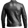 Mens Black Genuine Leather Biker Jacket