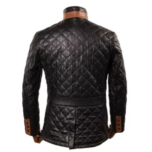 Mens Black Quilted Leather Jacket