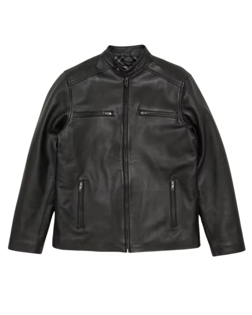 Mens Cafe Racer Style Real Leather Jacket