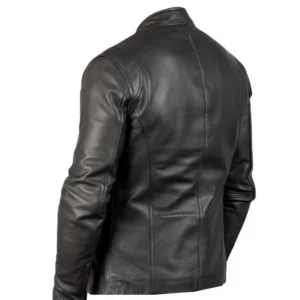 Mens Ionic Quilted Leather Biker Jacket