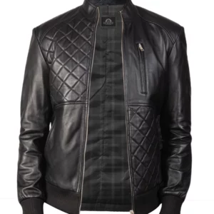 Mens Moda Black Leather Jacket