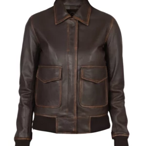 Women A-2 Brown Leather Jacket | Women A-2 Brown Jacket