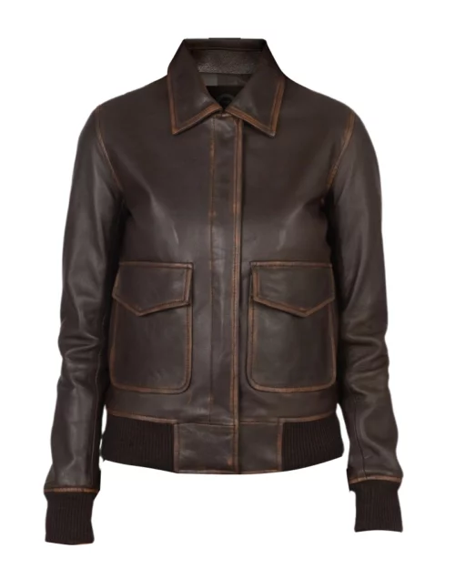 Women A-2 Brown Leather Jacket