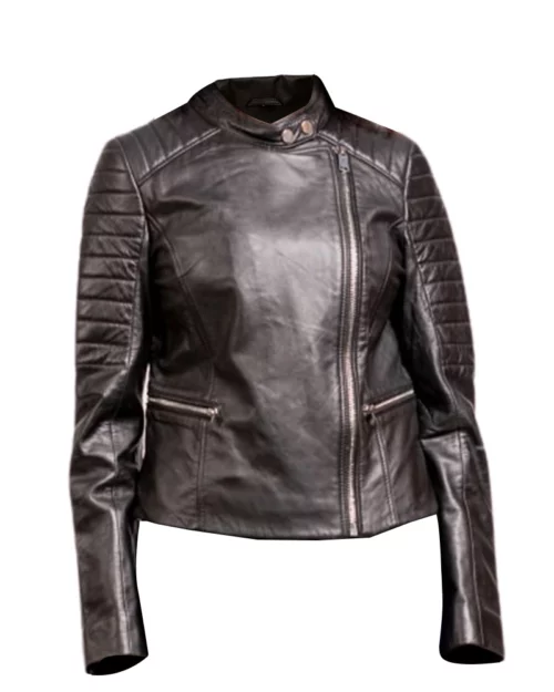 Women Bara Black Motorcycle Jacket