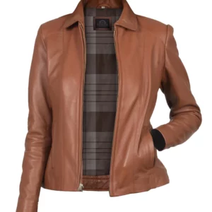Women Colette Brown Leather Jacket