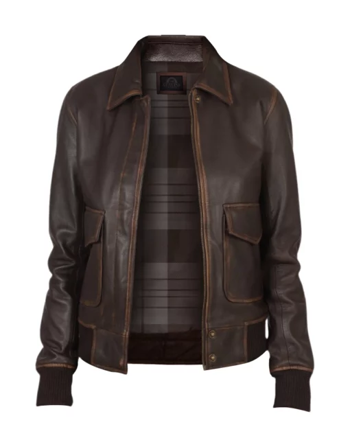 Women A-2 Brown Leather Jacket | Women A-2 Brown Jacket