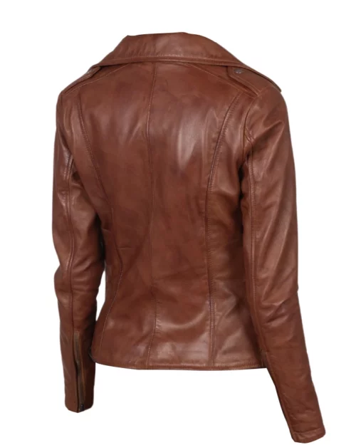Womens Elegant Asymmetrical Moto Jacket