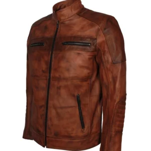 Cafe Racer Brown Motorcycle Jacket