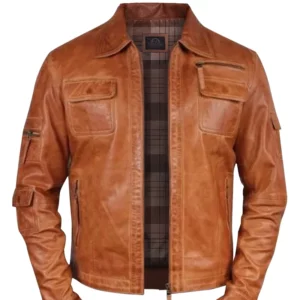 Cafe Racer Jacket Vintage Motorcycle Retro Moto Distressed Jacket