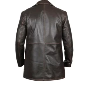 Danny Men Dark Brown Leather Coat