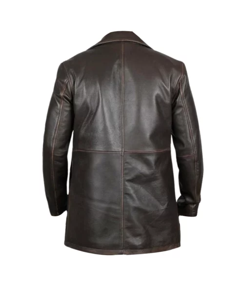 Danny Men Dark Brown Leather Coat