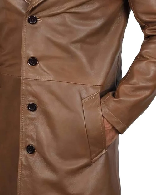 Jackson Men's Brown Leather Car Coat