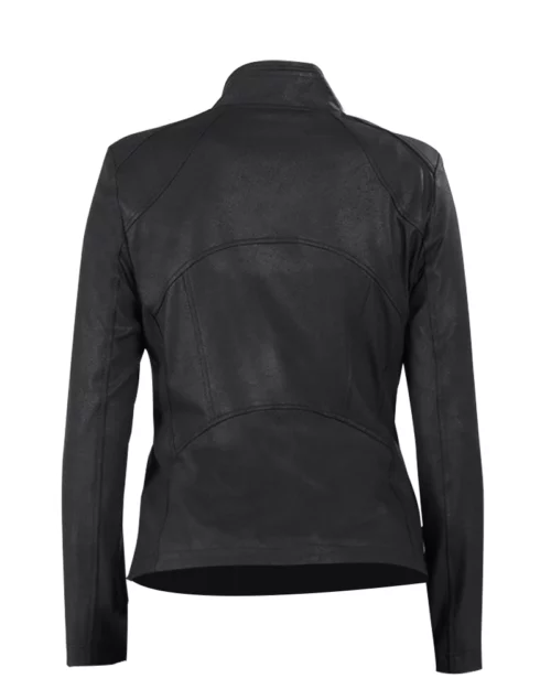 Jennifer Ladies Leather Black Cropped Jacket