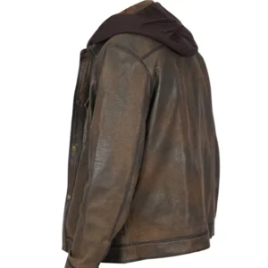Men Dark Brown Distressed Vintage Leather Jacket