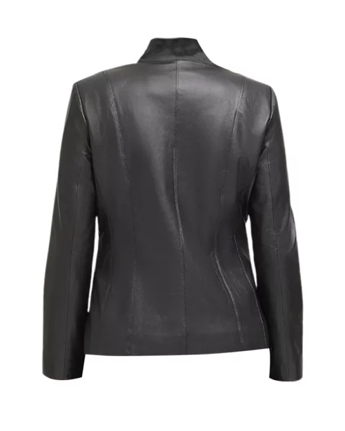 Women's Classic Black Leather Jacket