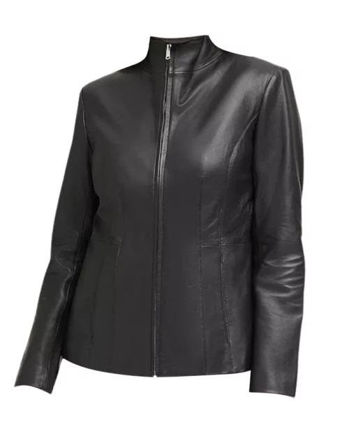 Women's Classic Black Real Leather Jacket