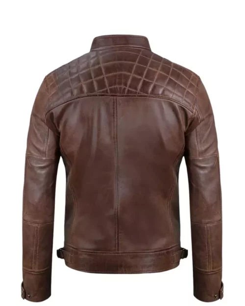 Brown Cafe Racer Leather Jacket