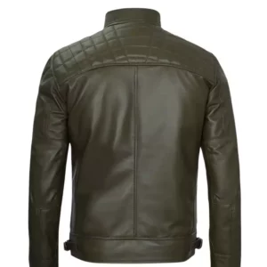 Green Cafe Racer Leather Jacket