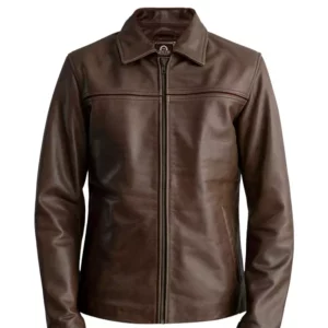 Men Mystical Pullup Brown Leather Jacket