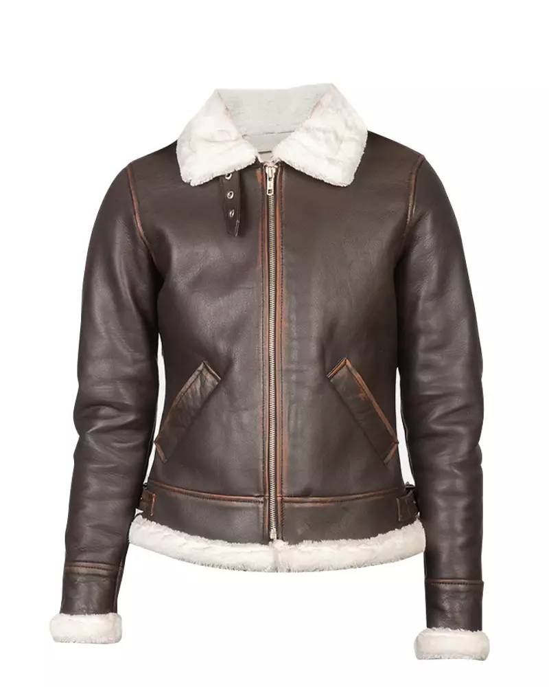 Women B-3 Brown Leather Bomber Jacket | B-3 Bomber Jacket