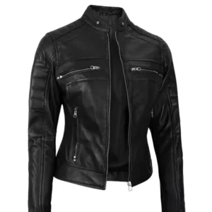 Women Black Biker Jacket